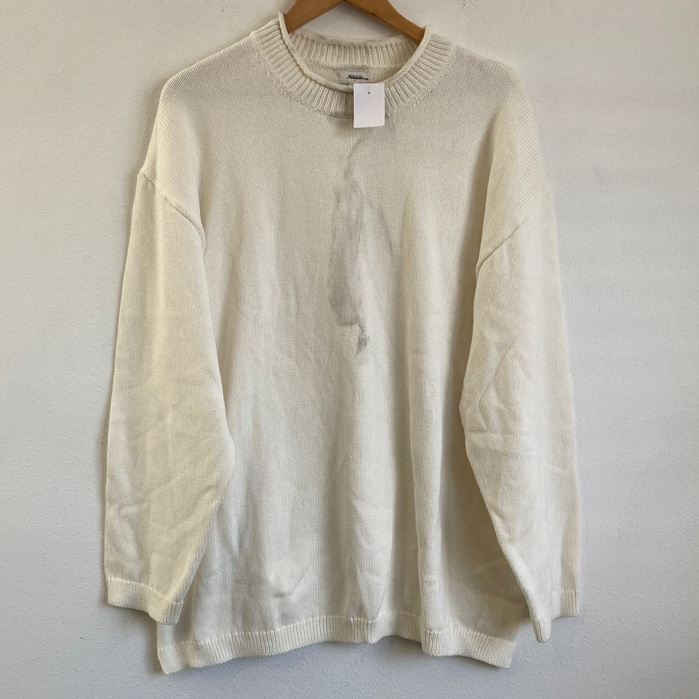 J. Crew Classic Mockneck Sweater Womens 3X Ivory Turtleneck